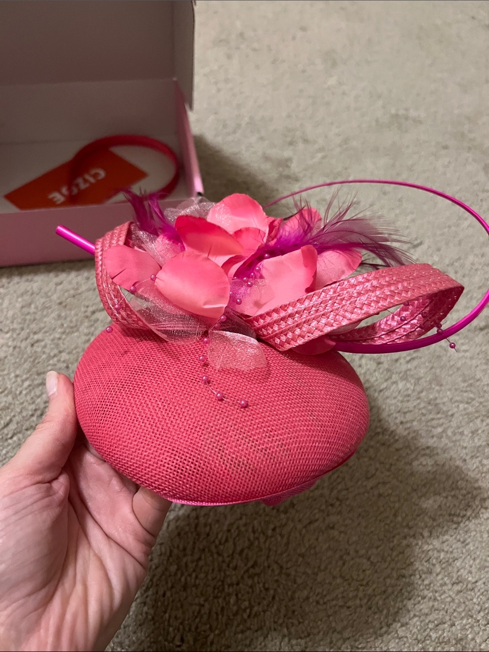 Pink Floral Fascinator Headpiece